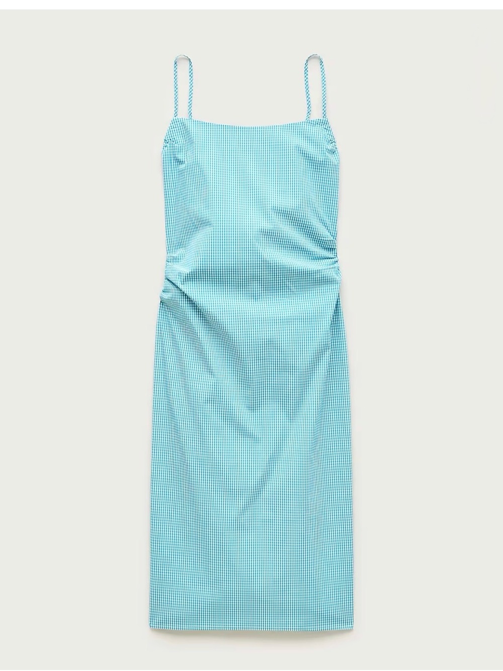 J. Crew Ruched sheath dress in gingham stretch poplin
